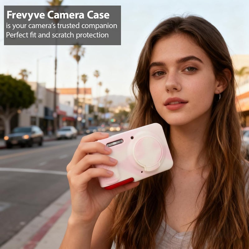Frevyve Case for Kodak PIXPRO FZ55 Digital Camera Accessories, Soft Silicone Protective Case, Slim Fit Sleeve with Removable Lens Cover and Screen Protector, Lightweight, Anti-Scratch (Misty Pink) - Image 2